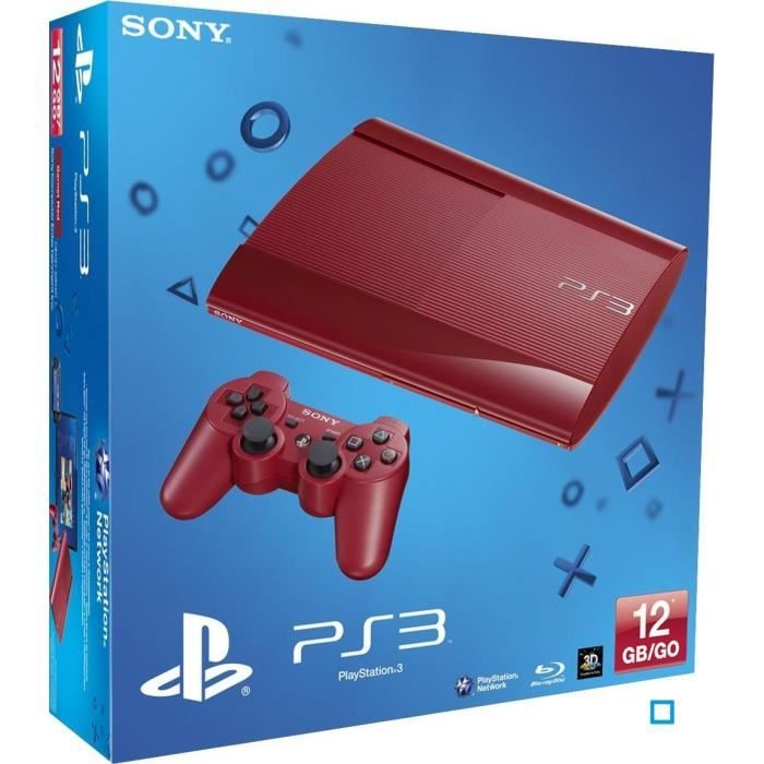 PS3 12 Go Rouge Ultra Slim + Manette DualShock 3