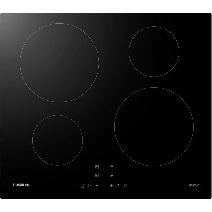 SAMSUNG NZ64M3NM1BB/UR Plaque de cuisson induction - 4 zones - 7200 W - L59 x P57 cm - Revêtement verre - Noir