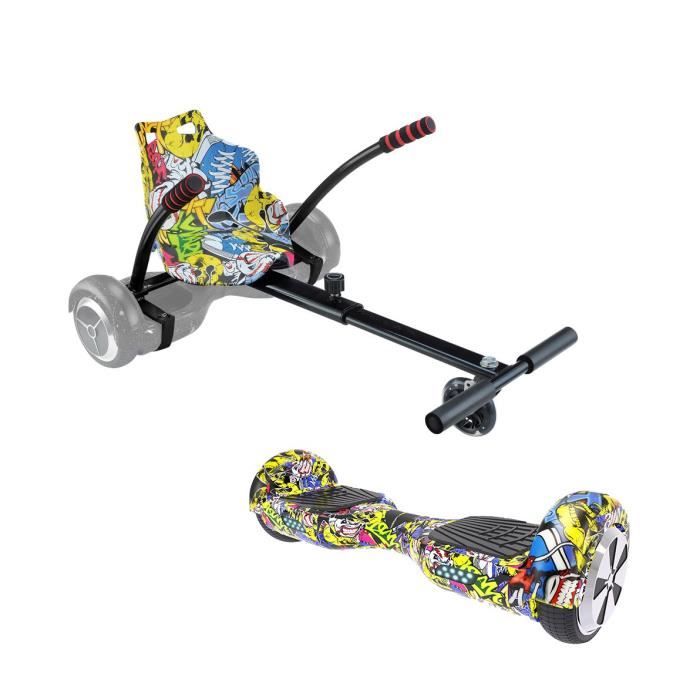 URBANGLIDE Pack Hoverboard + Kart Pilot - Multicolor - Roues 6.5" - 550W - 4Ah - Longueur ajustable